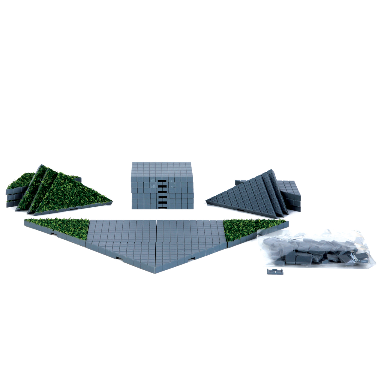 Lemax Plaza System (Grey, Triangle Grass) - 24 Pcs